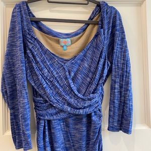 Anthropologie-  blue cotton midi dress